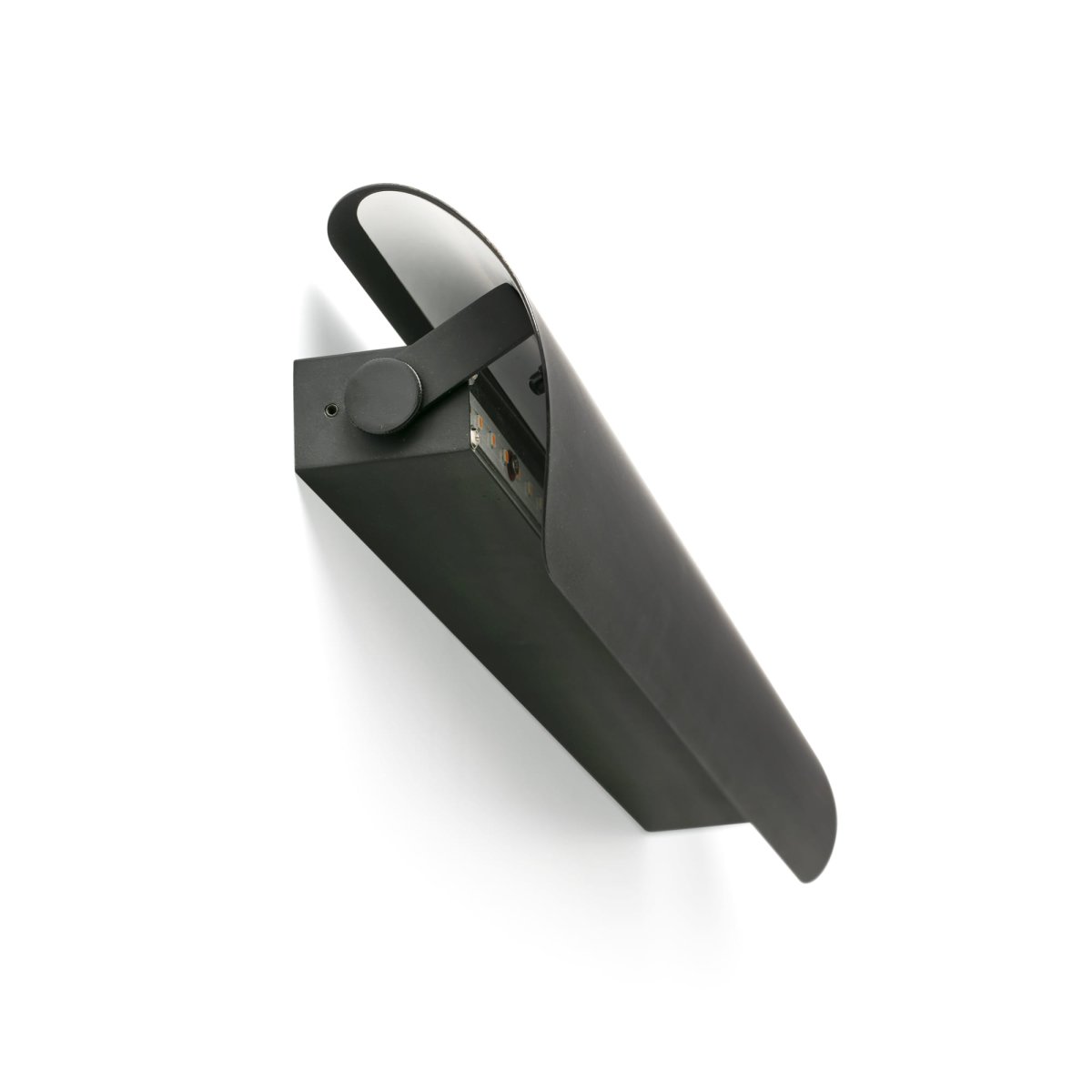 Novo 50cm Noir applique murale De Faro Barcelona - Sa fa&ccedil;ade articul&eacute;e en trois parties permet un r&eacute;glage facile de la lumi&egrave;re LED indirecte et cr&eacute;e diff&eacute;rentes ambiances.