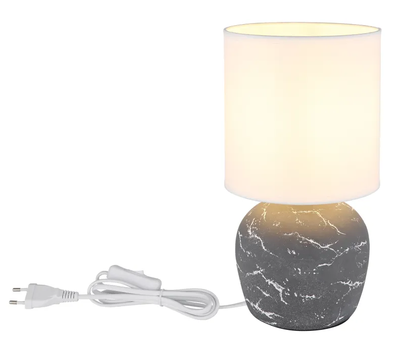 Marble 30cm Gris lampe de table De Globo Lighting - Marble &auml;r b&aring;de en funktionell belysning och en stilfull inredningsdetalj som ger ditt hem en elegant touch.