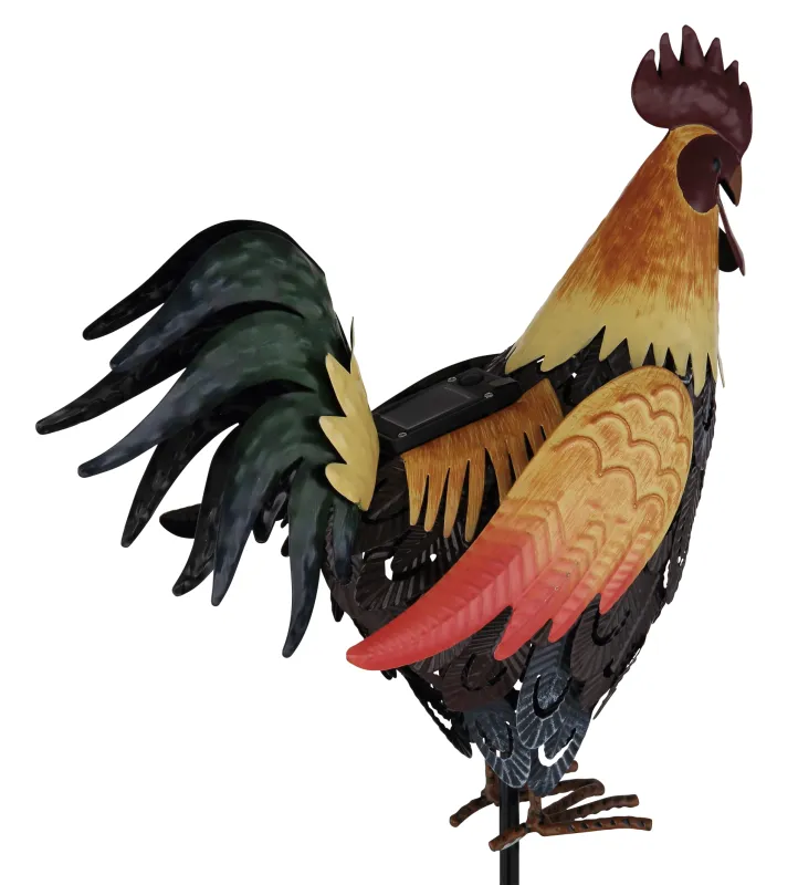 Rooster Multicolore lampe solaire De Globo Lighting - Den fungerar b&aring;de som en dekorativ detalj och en st&auml;mningsfull ljusk&auml;lla som ger din utomhusmilj&ouml; en hemtrevlig och lantlig karakt&auml;r.