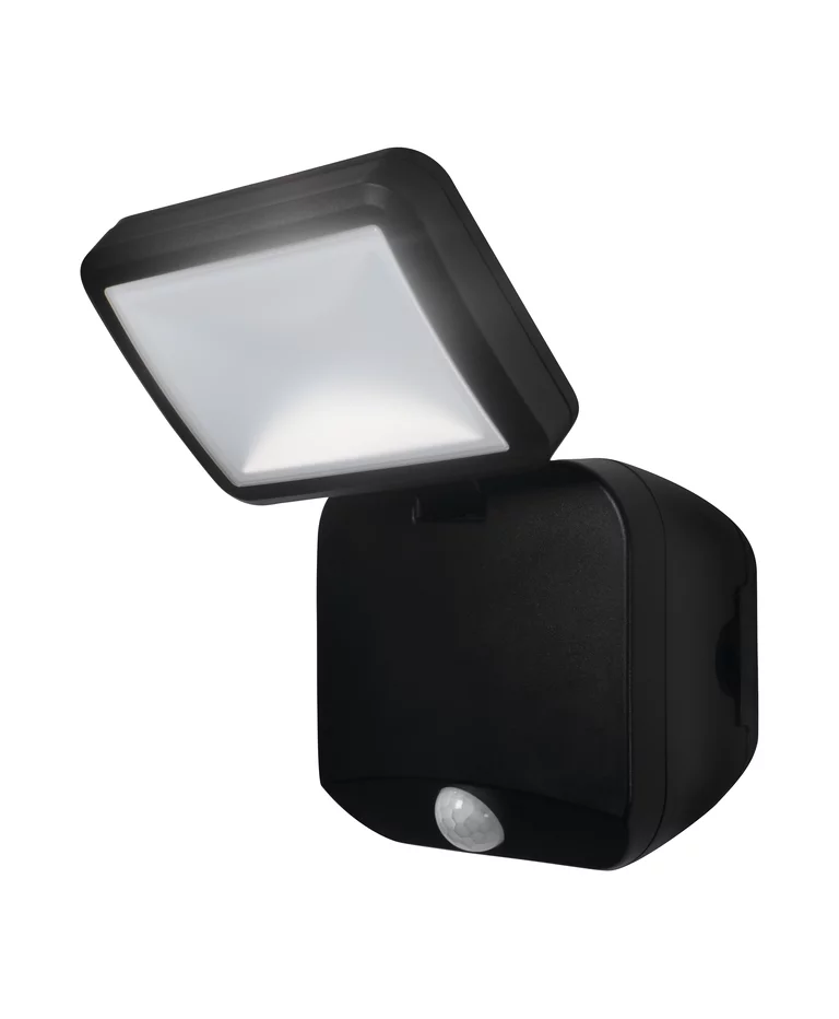 Battery LED Spotlight Sensor Noir lampe d’extérieur De Ledvance - Avec une couleur de lumière blanche neutre de 4000K et un capteur de mouvement et de lumière intégré, la lampe s'allume automatiquement en cas de besoin.