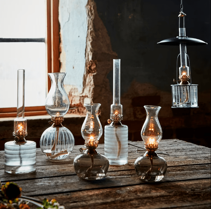 Frosted kerosene lamp big Transparent De Strömshaga - Convient à la mèche numéro de pièce 116210 et au tube de brûleur numéro de pièce 121810G.
