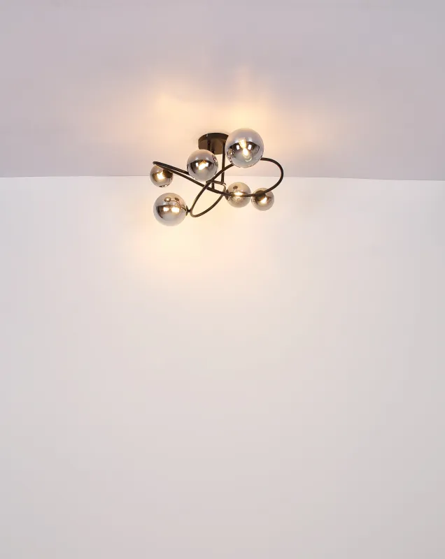 Riha 62cm Couleur fumée plafonnier De Globo Lighting - Uppt&auml;ck Riha &ndash; en imponerande plafond som skapar en elegant atmosf&auml;r i ditt hem.