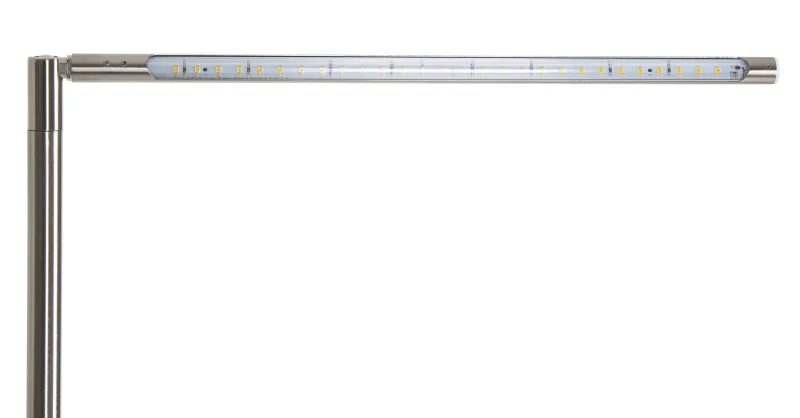 Carlo 40cm Nickel lampe de bureau De Globo Lighting - Den inbyggda dimmerfunktionen l&aring;ter dig anpassa ljusstyrkan, medan touchstr&ouml;mbrytaren g&ouml;r anv&auml;ndningen smidig - idealisk f&ouml;r moderna hem d&auml;r b&aring;de funktion och estetik &auml;r viktiga.