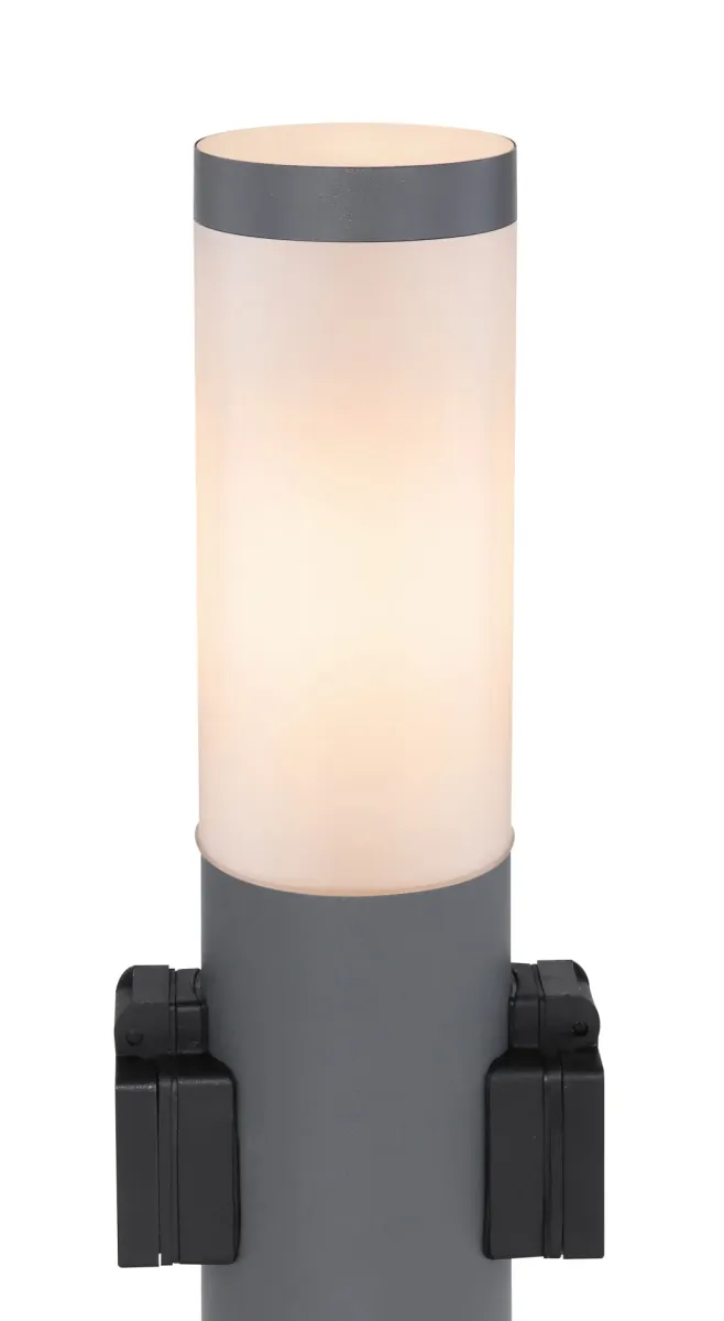 Boston 45cm Anthracite bornes De Globo Lighting - Tillverkad i rostfritt st&aring;l med en opalvit plastsk&auml;rm ger den ett mjukt och behagligt ljus.