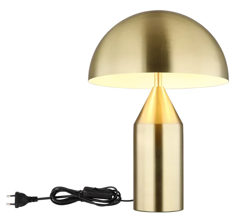 Atoma 40cm Laiton lampe de table De Globo Lighting - Sk&auml;rmen i matt m&auml;ssing och vitt skapar en harmonisk kontrast och ger en behaglig ljusspridning.