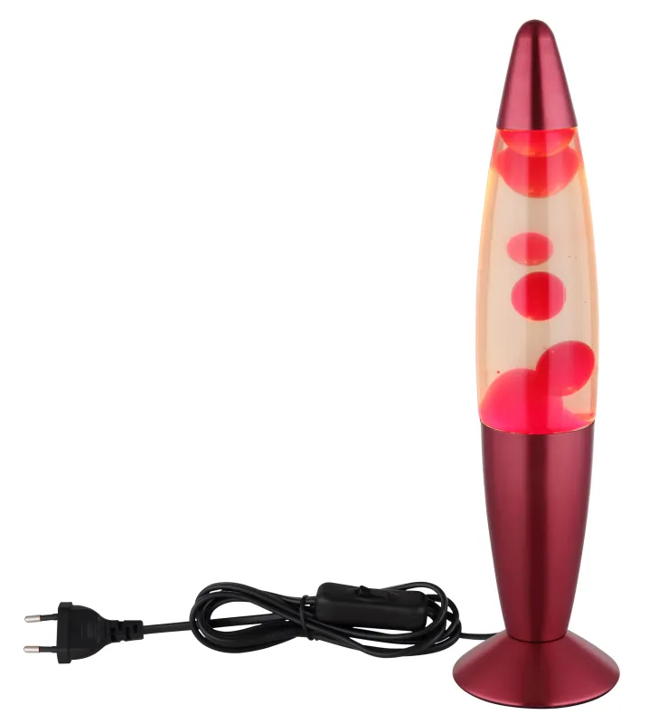 Etna ROUGE lampe pour enfant De Globo Lighting - Etna &auml;r en fascinerande lavalampa med klar v&auml;tska och r&ouml;tt vax som sm&auml;lter l&aring;ngsamt och skapar hypnotiska ljuseffekter.