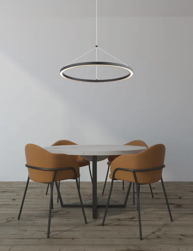 Grenvix Ø50 Noir suspension De Globo Lighting - Grenvix &auml;r en unik och stilfull takpendel som utm&auml;rker sig med sin runda form och distinkta ringdesign.