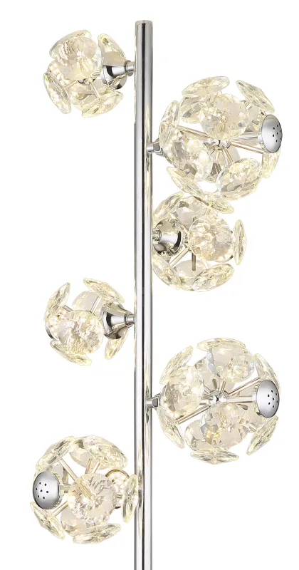 Virina Chrome lampadaire De Globo Lighting - Med en perfekt balans mellan modern design och funktionalitet blir Virina ett lyxigt blickf&aring;ng som f&ouml;rh&ouml;jer rummets karakt&auml;r och skapar unika ljusmoment.