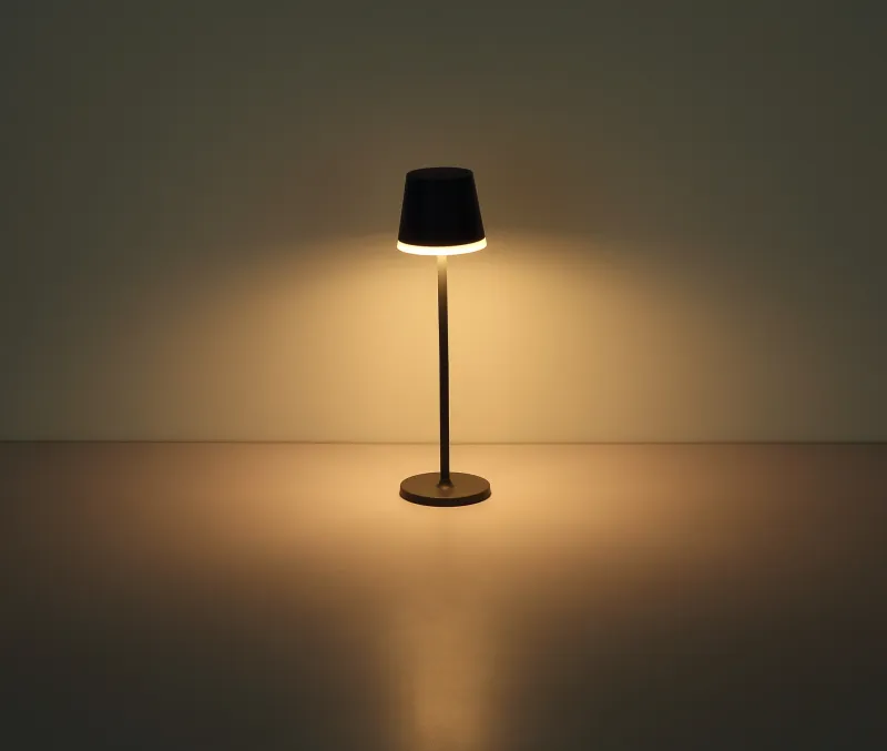 Bordslampa LED Anthracite lampe solaire De Globo Lighting - Den diskreta designen sm&auml;lter in i alla milj&ouml;er och med IP44-klassning &auml;r den t&aring;lig mot v&auml;der och vind.