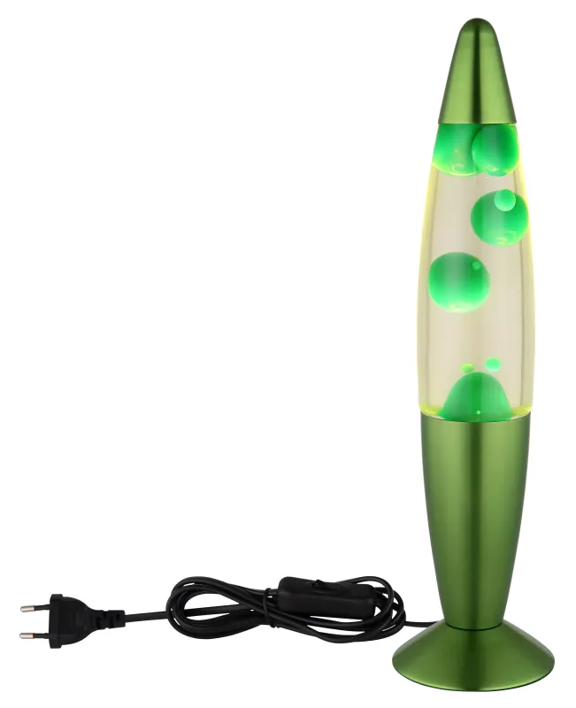 Etna Vert lampe pour enfant De Globo Lighting - Etna &auml;r en fascinerande lavalampa med klar v&auml;tska och gr&ouml;nt vax som sm&auml;lter l&aring;ngsamt och skapar hypnotiska ljuseffekter.