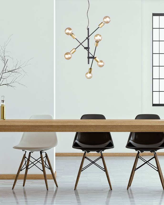 Cross 55cm Noir suspension De Trio Lighting - 