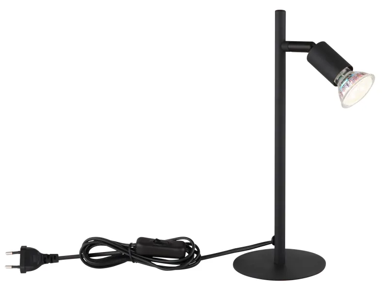 Matrix 30cm Noir lampe de bureau De Globo Lighting - Den runda basen och det raka metallr&ouml;ret i mattsvart ger ett modernt och elegant uttryck.