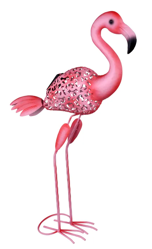 Flamingo Rose lampe solaire De Globo Lighting - Lys upp tr&auml;dg&aring;rden med en charmig flamingo i solcellsbelysning!