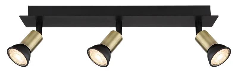 Drew 3 Or spot De Globo Lighting - Drew &auml;r en stilren takspotlight som imponerar med sin design i mattsvart och guld.