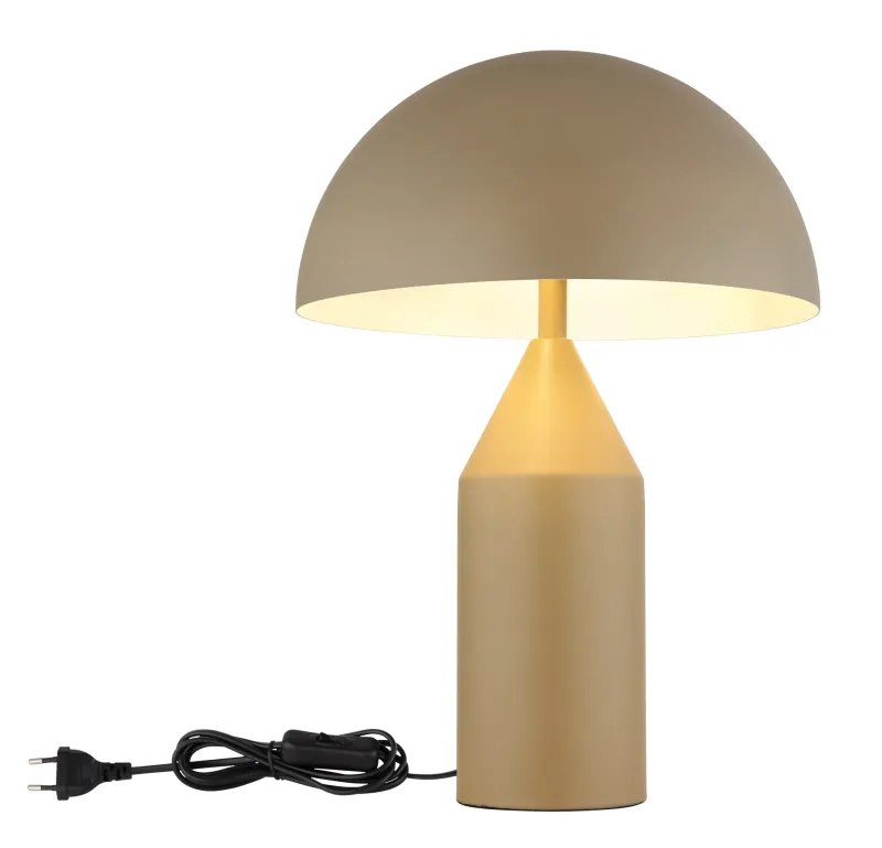 Atoma 40cm Sable lampe de table De Globo Lighting - Sk&auml;rmen i matt, sandf&auml;rg och vitt skapar en harmonisk kontrast och ger en behaglig ljusspridning.