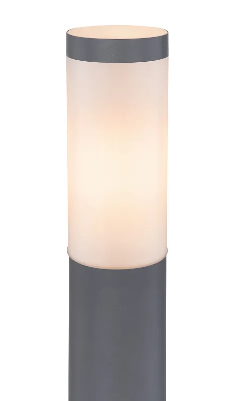 Boston 110cm Anthracite bornes De Globo Lighting - Tillverkad i rostfritt st&aring;l med en opalvit plastsk&auml;rm ger den ett mjukt och behagligt ljus.