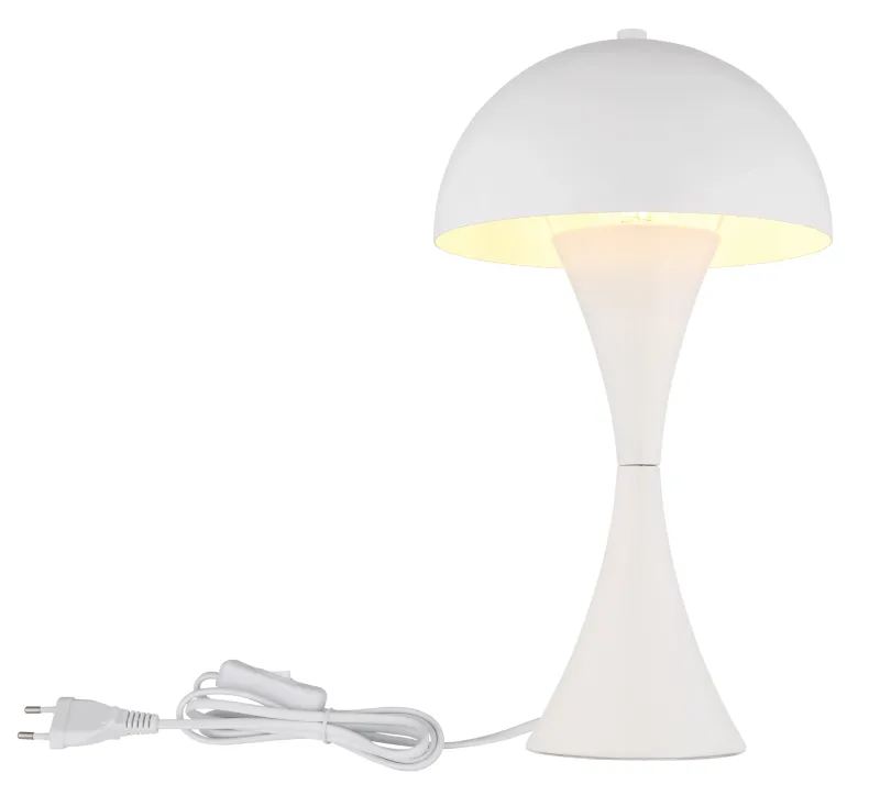 Dima 36cm Blanc lampe de table De Globo Lighting - Perfekt f&ouml;r moderna milj&ouml;er, d&auml;r den ger en sofistikerad touch samtidigt som den sprider behagligt ljus.