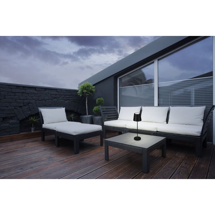 Cabozo 37cm Noir portable De Eglo - La lampe est dotée d'un variateur tactile pour un contrôle facile de la lumière et est protégée contre les projections d'eau avec la classe de protection IP44.