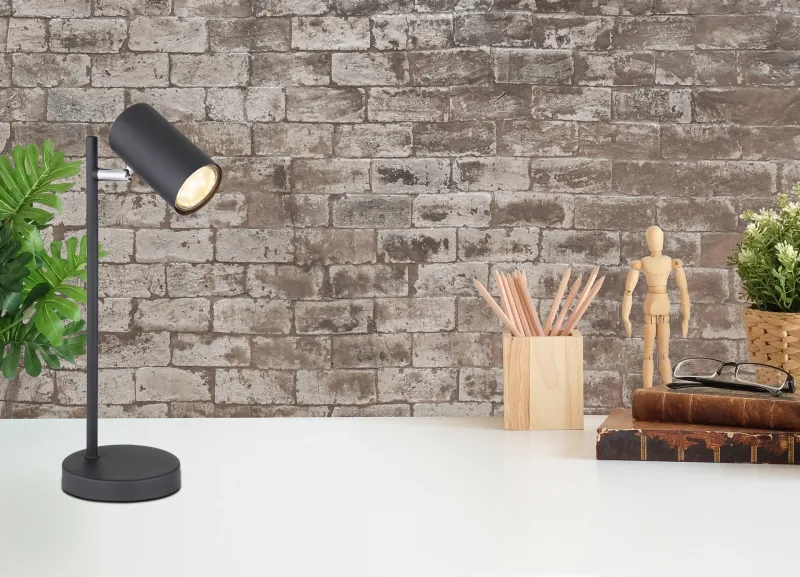 Robby 35cm Noir lampe de bureau De Globo Lighting - Robby &auml;r en praktisk skrivbordslampa som blir ett stilfullt tillskott till ditt hem.