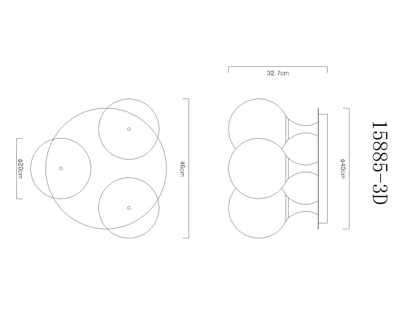 Dalton Ø46 Couleur fumée plafonnier De Globo Lighting - Dalton plafond&nbsp;har en rund design med tre eleganta klot i en sofistikerad r&ouml;kf&auml;rgad ton.