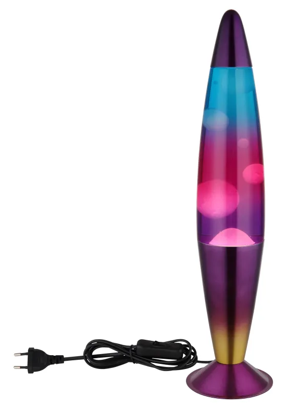 Etna Multicolore lampe pour enfant De Globo Lighting - Etna &auml;r en fascinerande lavalampa med klar v&auml;tska och vitt vax som sm&auml;lter l&aring;ngsamt och skapar hypnotiska ljuseffekter.