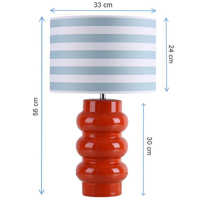 Lyon 56cm Orange lampe de table De Superliving - Parfait comme d&eacute;tail d&eacute;coratif dans le salon, la chambre ou le couloir, cette lampe n'est pas seulement une source de lumi&egrave;re, mais un d&eacute;tail d'int&eacute;rieur de caract&egrave;re qui diffuse &agrave; la fois lumi&egrave;re et joie !