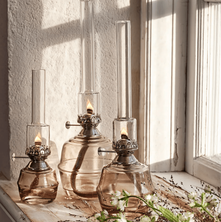 Kerosene Lamp Majken Mid Gris De Strömshaga - Convient &agrave; la m&egrave;che num&eacute;ro de pi&egrave;ce 116210 et au tube de br&ucirc;leur num&eacute;ro de pi&egrave;ce 121810G.