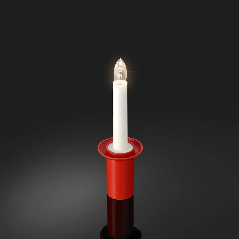 Bougie De Lucie ROUGE De Konstsmide - Source de lumi&egrave;re s&ucirc;re et &eacute;l&eacute;gante pour les enfants et les adultes.