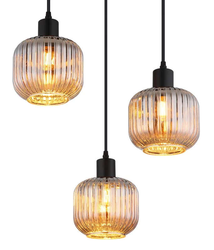 Tom Ø42 Couleur fumée suspension De Globo Lighting - Den mattsvarta metallen ger ett modernt uttryck och passar perfekt in i olika inredningsstilar.