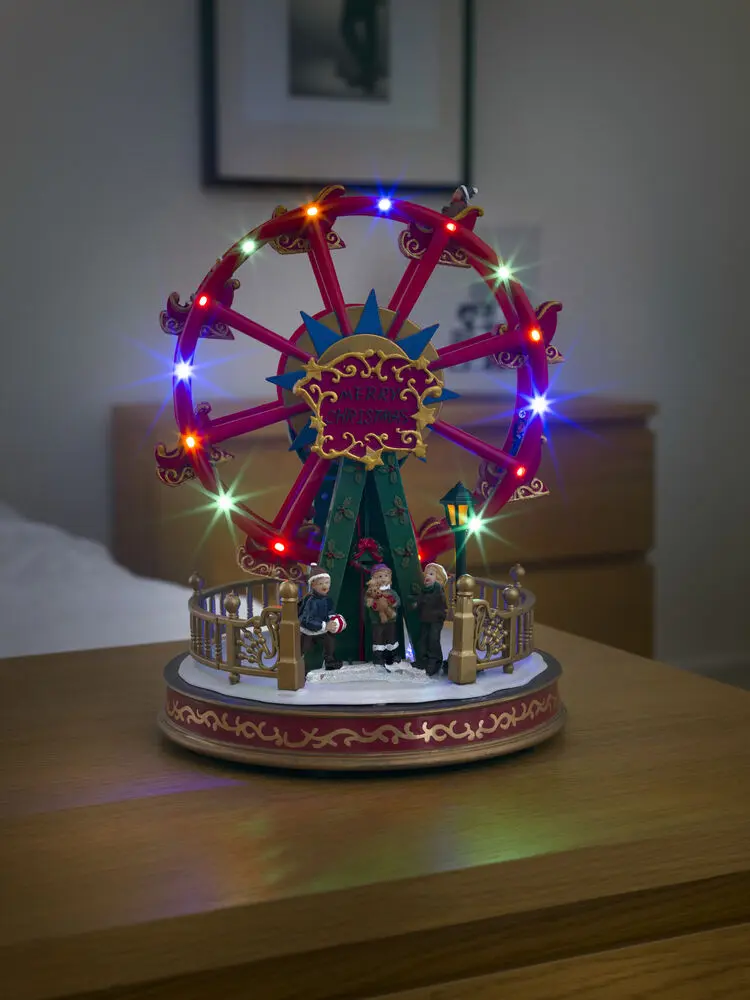Décoration De Noël Mécanique Avec Grande Roue 30cm Multicolore De Konstsmide - Cr&eacute;ez une ambiance de No&euml;l magique avec cette charmante d&eacute;coration de No&euml;l m&eacute;canique en forme de grande roue.