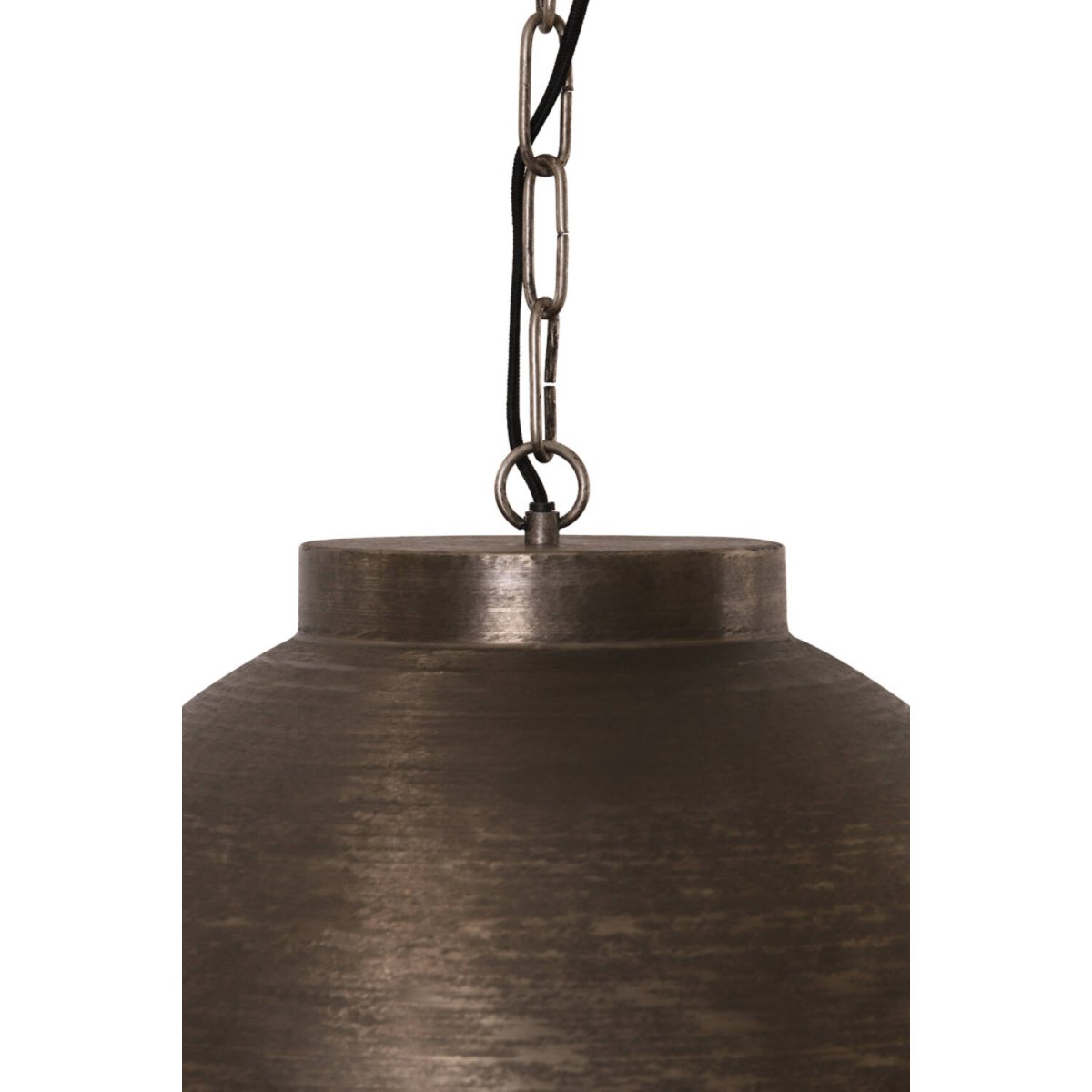 Kylie Ø60 Nickel suspension De Light & Living - Kylie est un plafonnier en métal rustique avec une finition nickel foncé lisse qui diffuse une lumière chaleureuse et agréable.