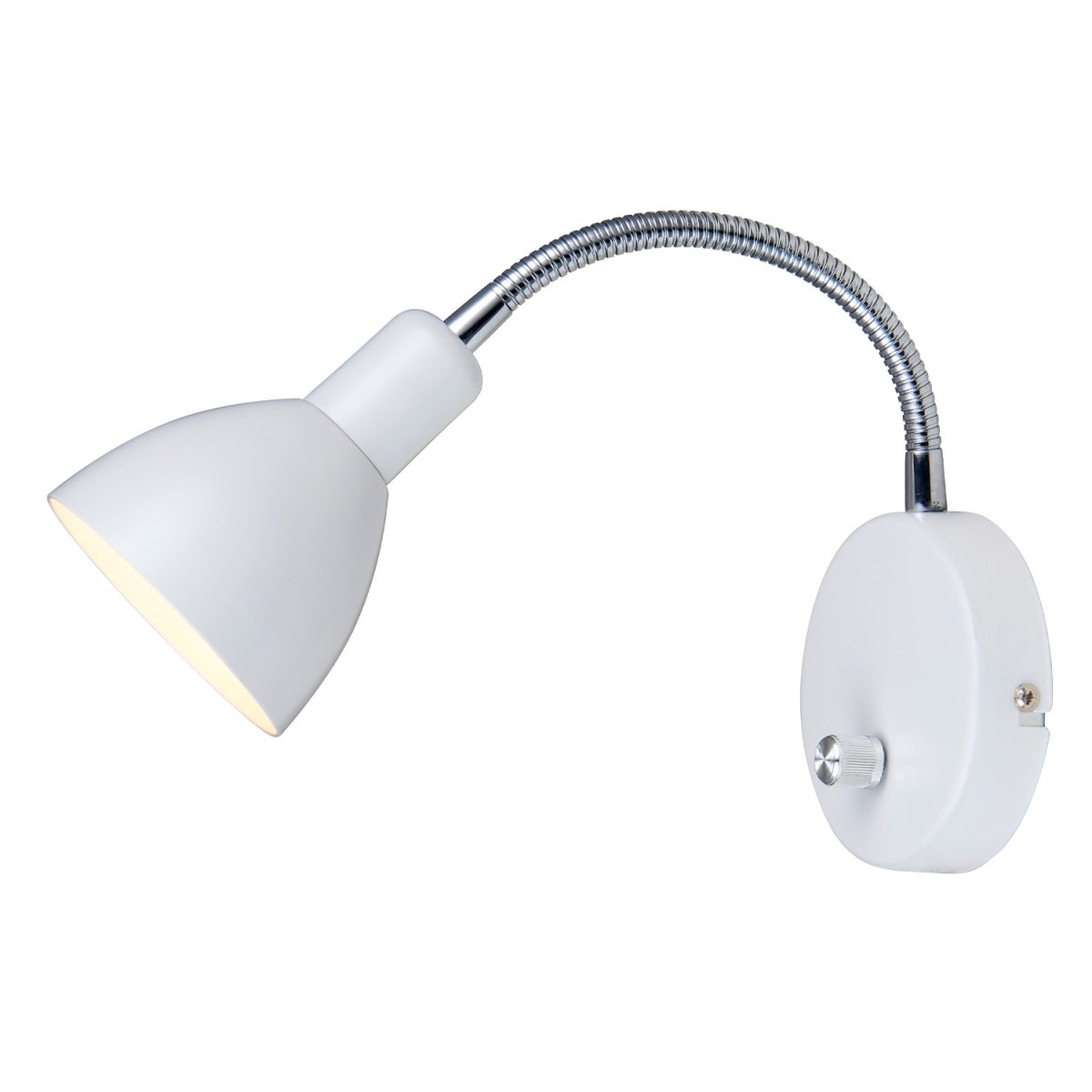 Denver Blanc lampe de lecture De Halo Design - Le bras mobile vous donne la possibilit&eacute; de diriger la lumi&egrave;re exactement l&agrave; o&ugrave; vous le souhaitez et en combinaison avec l'abat-jour, qui est blanc &agrave; l'int&eacute;rieur, vous obtenez une bonne r&eacute;partition de la lumi&egrave;re.