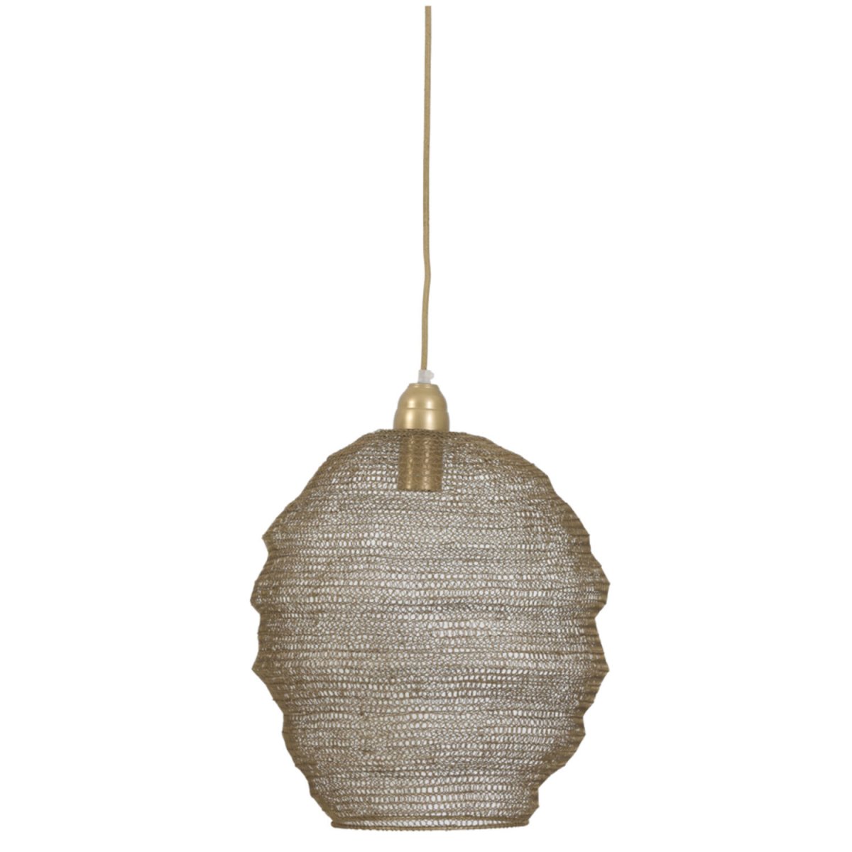 Nina Ø38 Bronze suspension De Light & Living - L'abat-jour structur&eacute; cr&eacute;e un jeu de lumi&egrave;re unique lorsque la lampe est allum&eacute;e, cr&eacute;ant une atmosph&egrave;re chaleureuse et accueillante dans la pi&egrave;ce.
