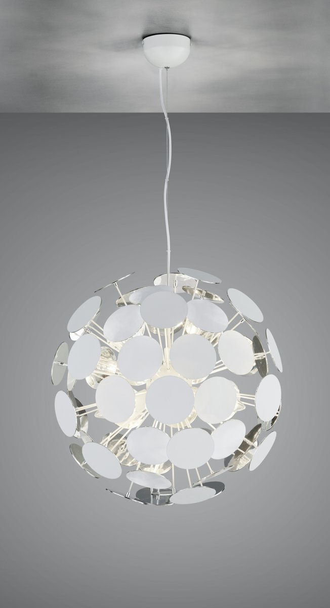 Discalgo Ø54 Blanc suspension De Trio Lighting - Avec un peu d'imagination, la lampe peut ressembler à un pissenlit et s'intégrer ainsi parfaitement dans un style de décoration intérieure créatif.