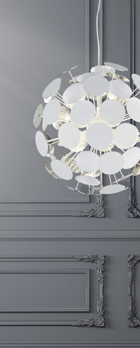 Discalgo Ø54 Blanc suspension De Trio Lighting - Avec un peu d'imagination, la lampe peut ressembler à un pissenlit et s'intégrer ainsi parfaitement dans un style de décoration intérieure créatif.