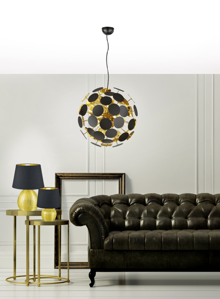 Discalgo Ø54 Noir suspension De Trio Lighting - Avec un peu d'imagination, la lampe peut ressembler à un pissenlit et s'intégrer ainsi parfaitement dans un style de décoration intérieure créatif.