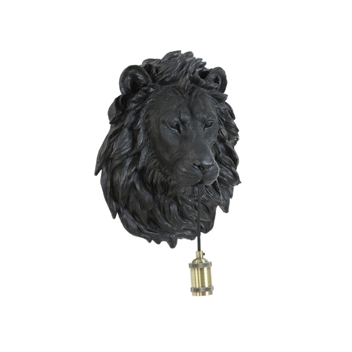 Lion 40cm Noir applique murale De Light & Living - 