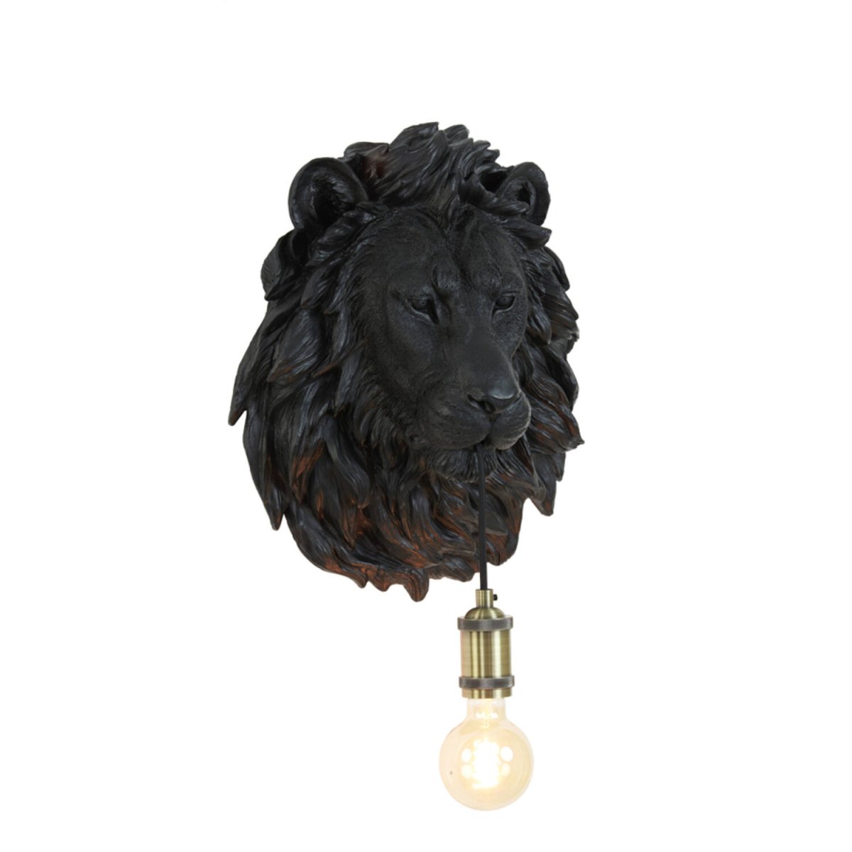 Lion 40cm Noir applique murale De Light & Living - 