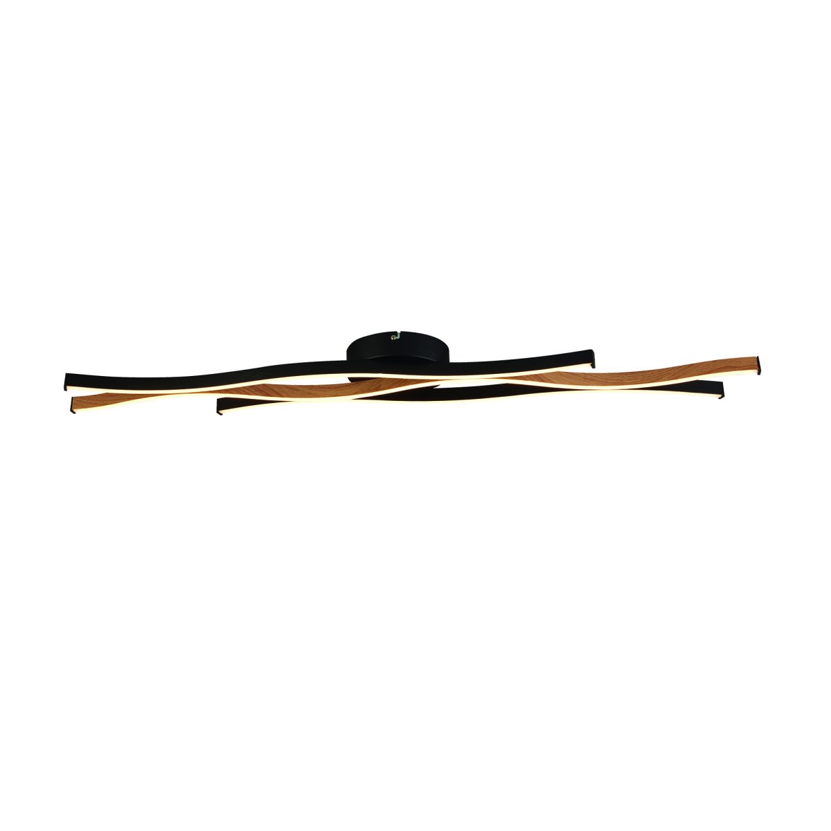 Bloom 108cm Noir plafonnier De Searchlight - Le plafonnier Bloom en métal noir et aspect bois est un détail d'intérieur élégant et fonctionnel qui met en valeur n'importe quelle pièce.