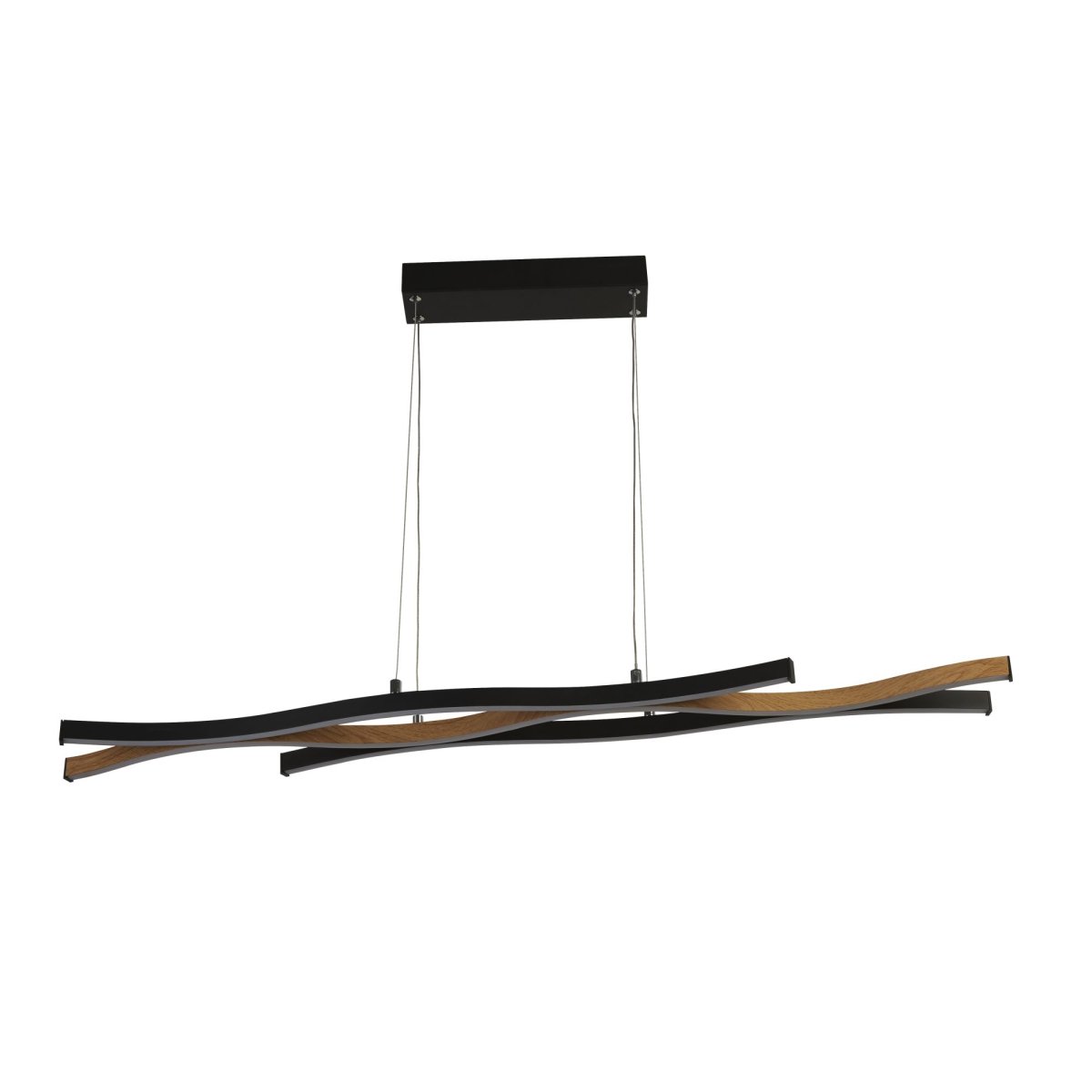 Bloom 108cm Noir suspension De Searchlight - La suspension Bloom en métal noir et aspect bois est un détail intérieur impressionnant qui allie style et fonctionnalité et met en valeur votre salon ou votre salle à manger.