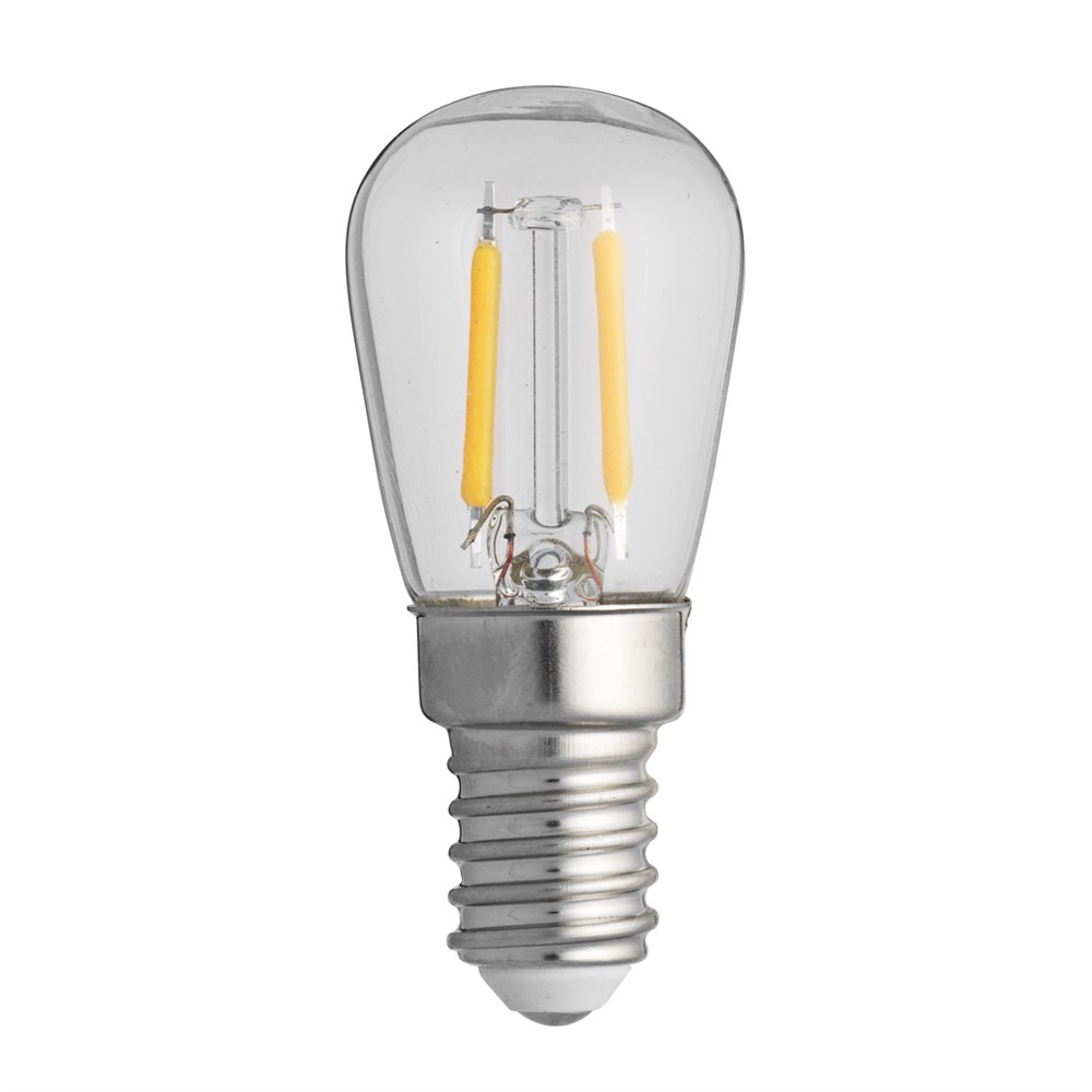 Ampoule E14 Poire 0,8W 2200K Dimmable Transparent De Unison - Cette lampe LED P&auml;ron avec un culot E14 transparent a une puissance de 0,8 W et une temp&eacute;rature de couleur de 2200 K.
