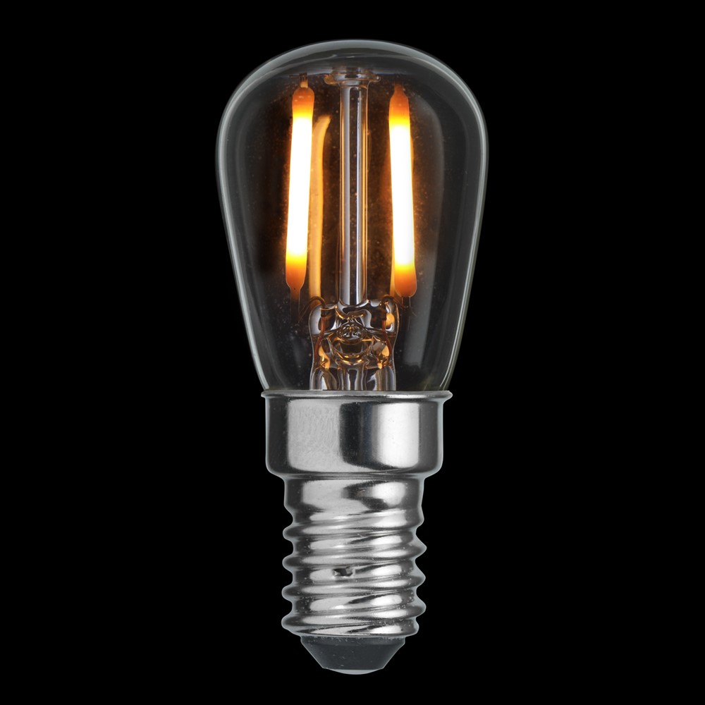 Ampoule E14 Poire 0,8W 2200K Dimmable Transparent De Unison - Cette lampe LED P&auml;ron avec un culot E14 transparent a une puissance de 0,8 W et une temp&eacute;rature de couleur de 2200 K.
