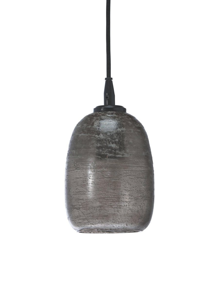 Jonna Ø12 Brun lampe de fenêtre De PR Home - Détails métalliques en noir mat et un câble textile noir de 3 mètres de long avec prise murale.