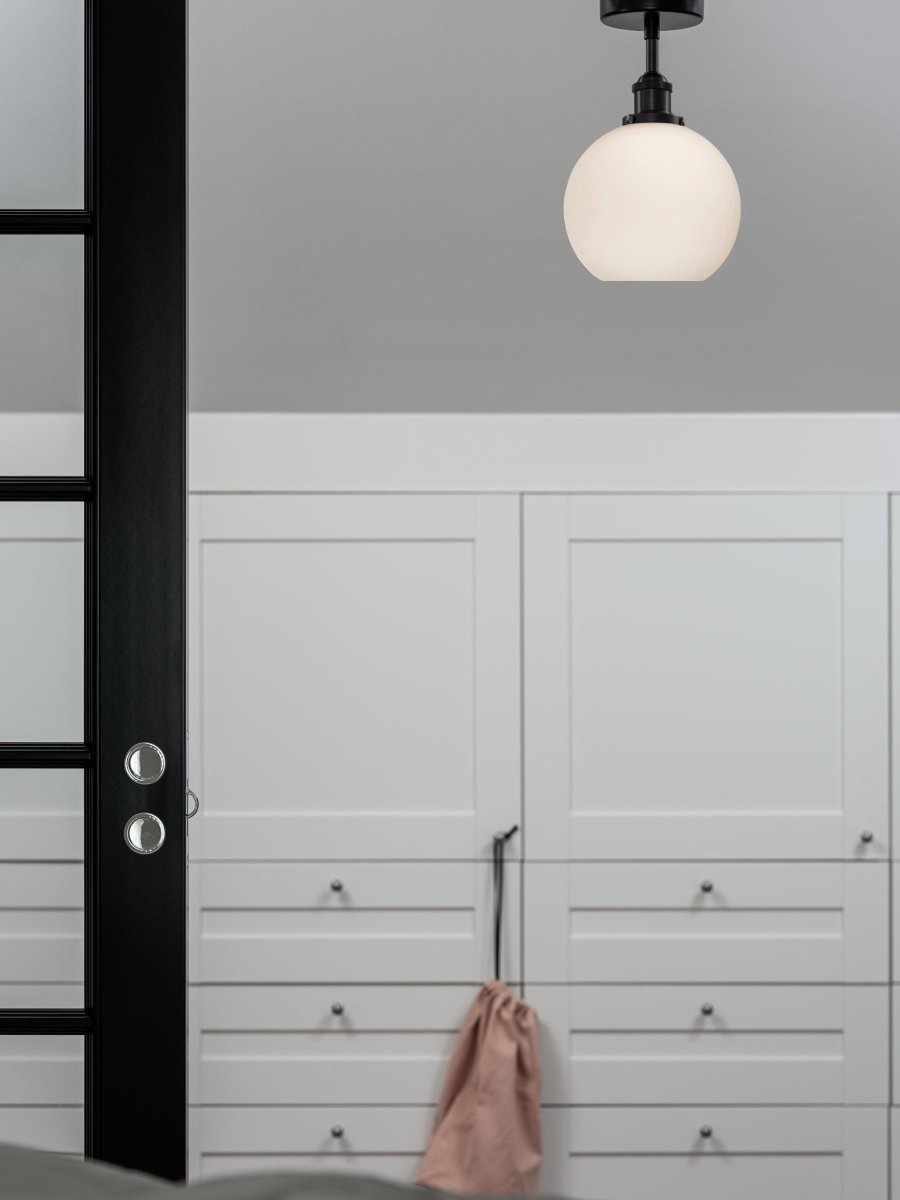 Omega Ø20 Blanc plafonnier De PR Home - Étant donné que l'abat-jour en verre est fabriqué à la main, des bulles d'air peuvent parfois être présentes dans le verre et il peut y avoir des irrégularités dans l'épaisseur du verre sur toute la surface du verre.