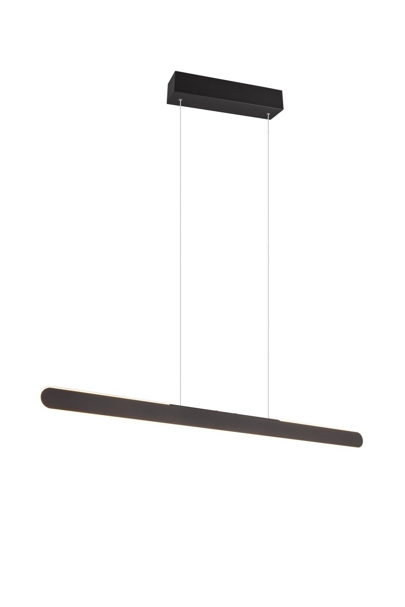 Helios 100cm Noir suspension De Trio Lighting - Le réglage pratique de la hauteur est particulièrement remarquable et la fonction tactile intégrée à 4 voies vous permet de régler facilement la luminosité et la température de couleur d'un simple toucher.