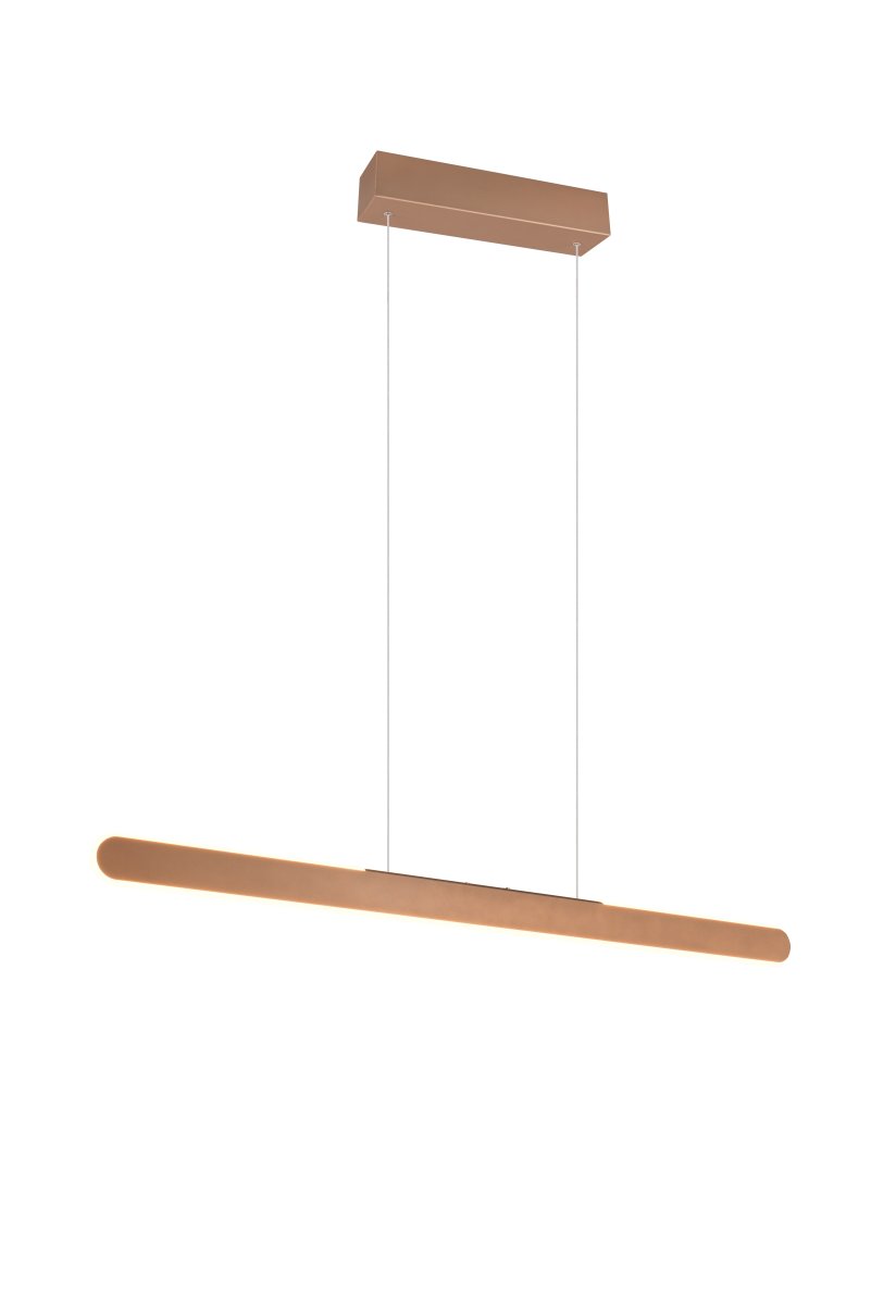 Helios 100cm Brun suspension De Trio Lighting - Le réglage pratique de la hauteur est particulièrement remarquable et la fonction tactile intégrée à 4 voies vous permet de régler facilement la luminosité et la température de couleur d'un simple toucher.