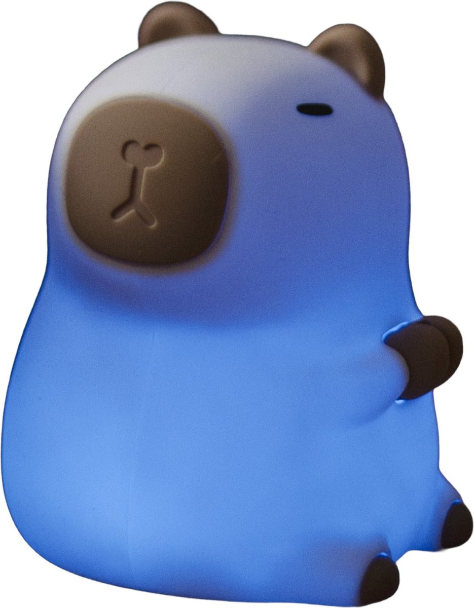 Capybara Blanc lampe pour enfant De Star Trading - Cette lampe tactile s'allume et s'&eacute;teint d'une simple pression, et permet &eacute;galement de choisir parmi diff&eacute;rentes couleurs.