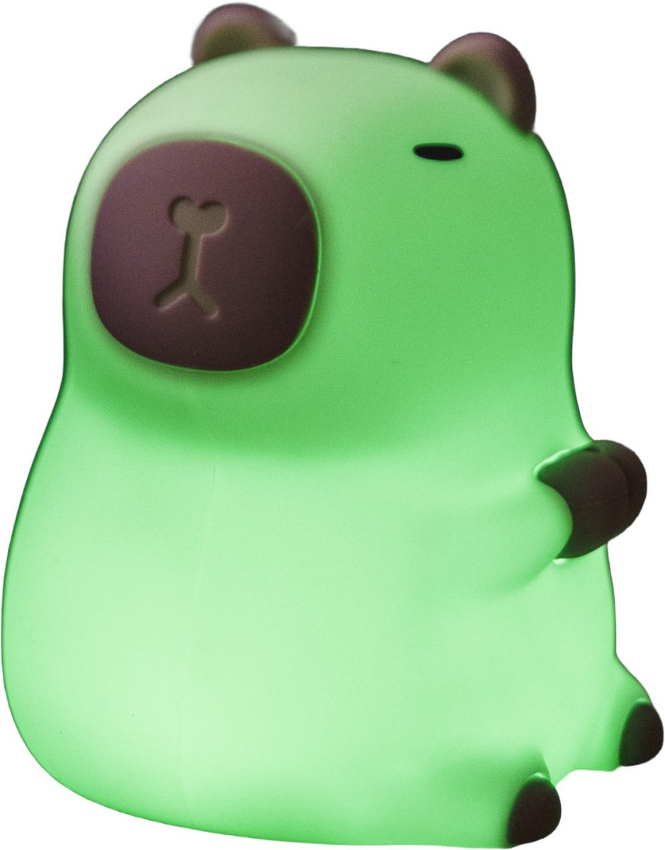 Capybara Blanc lampe pour enfant De Star Trading - Cette lampe tactile s'allume et s'&eacute;teint d'une simple pression, et permet &eacute;galement de choisir parmi diff&eacute;rentes couleurs.