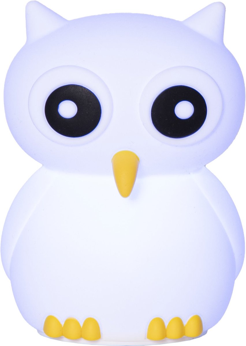 Owl Blanc lampe pour enfant De Star Trading - Sa batterie se recharge complètement en 2,5 à 3 heures environ et offre une autonomie de 9 à 10 heures.