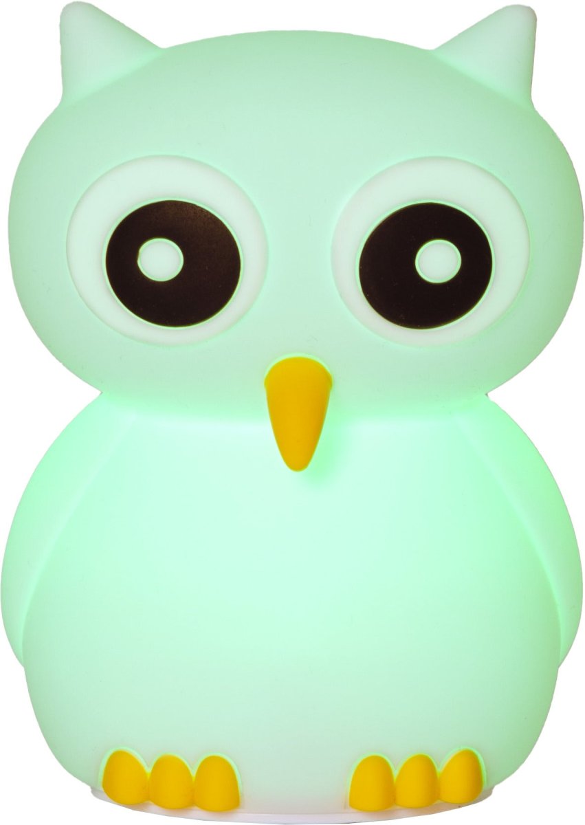 Owl Blanc lampe pour enfant De Star Trading - Sa batterie se recharge complètement en 2,5 à 3 heures environ et offre une autonomie de 9 à 10 heures.